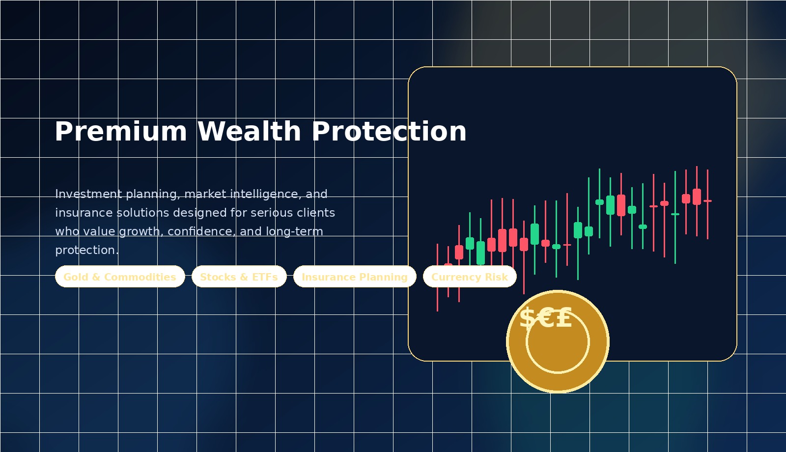 Premium financial dashboard illustration